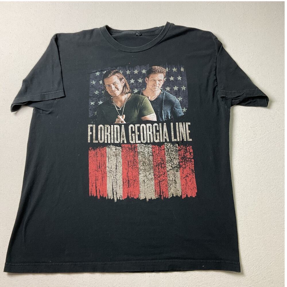 Vintage Florida Georgia Line Concert 2014 Mens Black T-Shirt